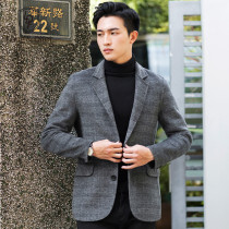 Short wool wool coat Autumn and Winter Korean version of young mens double-sided coat Slim-fit cashmere-free suit