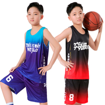 Childrens basketball suit set Boys and girls jerseys sports primary school performance clothing Childrens vest custom printing