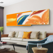 Modern simple living room orange superimposed decorative painting abstract sofa background wall murals light luxury bedroom bedside painting