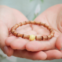 Laoshan sandalwood bracelet Mysore female bracelet black meat submerged beeswax DIY bamboo bead drum bead water drop bracelet