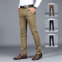 2021 spring and summer mens casual pants straight slim mens cotton stretch business casual mens trousers generation hair