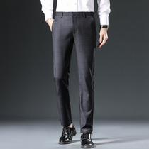 2022 Summer Mens Body Suit Pants Straight Barrel Business Suit Pure Color Ice Silk Pituality Casual Long Pants