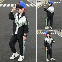 Childrens clothing boys autumn suit 2021 new middle and Big Boy spring and autumn childrens foreign style two-piece Korean tide