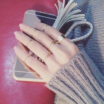 Personality niche design sense Korean version of ten sets of simple temperament joint ring female trendsetter Net red ring food finger ring