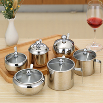 304 stainless steel seasoning tank household seasoning tank salt jar set condiment box chili tank Oil Jar Kitchen Supplies