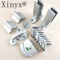 Bathroom partition accessories Hardware complete set of Ding solid with handle indicator lock surface mounted concealed hinge bracket