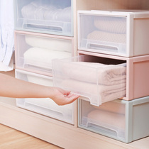 Thick clothes finishing box wardrobe storage box transparent drawer storage box plastic locker toy storage