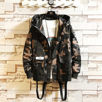 Camouflage tooling jacket Korean version of the trend loose Joker function Ruffian handsome fried street coat mens spring and autumn jacket