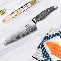 Shun ten-day knife Japanese ten-day knife Damascus steel kitchen knife three-de-knife VG2 VG10 dual-core steel NDC0702