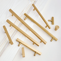 Pure copper cabinet door handle modern minimal wardrobe cabinet drawer drawer hardware solid brass northern European cabinet door handle