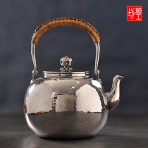 Fine workshop Japanese silver kettle Sterling silver 9999 kettle teapot handmade one piece of art Kung Fu tea set