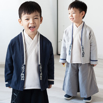 Broken code clearance Hanfu childrens clothing improved spring and autumn single-layer boy baby Tang suit winter plus velvet thickened childrens jacket