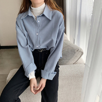 Retro Port Taste Blouse Women Long Sleeve 2022 Autumn Winter New Korean Version 100 Hitch outside wearing medium long padded jacket