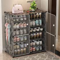 Simple multi-layer dustproof shoe shelf Special clearance shoe cabinet Multi-functional household bedroom door net red storage cabinet