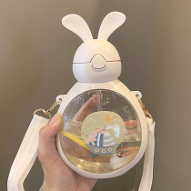 Baby water glass out to carry straw cup cute girl kettle Summer anti-fall child drinking water cup nursery