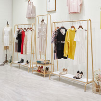 Simple clothing store display rack floor-standing womens clothing store shelf Net red display rack side hanging iron hanging clothes shelf