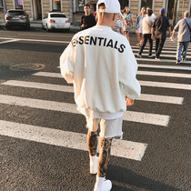 FOG FEAR OF GOD double line ESSENTIALS reflective letter High Street American round neck sweater men and women tide