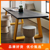 Retro dining table conference table coffee table solid wood desk computer desk log desk old table long table