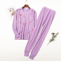 Womens thermal underwear thin cotton bottomed cotton sweater middle-aged and elderly mother autumn clothes autumn pants womens cotton set