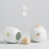 View sealed tea cans ceramic tea boxes tea storehouses travel storage cans portable storage small tea cans tea set accessories