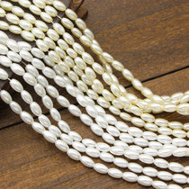 diy antique hair accessories headwear material homemade earrings jewelry beige perforated oval glass imitation pearl