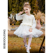 Girl Autumn New style Foreign suit 2021 New Korean fashion baby children sweater dress is very fairy
