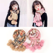 Childrens scarf autumn and winter cashmere plaid girl Korean scarf winter boy thickened warm baby baby bib