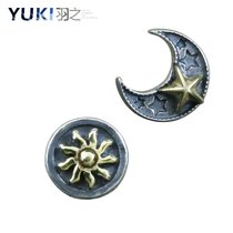 YUKI Personality Tide Man Accessories Sun Moon Silver Ear Nail Tide Men Girl Lover Gift Silver Ornament Silver Earbuds