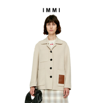 (Designer brand IMMI)Beige cashmere double-sided shirt single-breasted short jacket 192JK021X