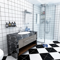 Nordic style black and white tile 300X 300 Flower tile kitchen toilet balcony bathroom small floor tile interior tile tile