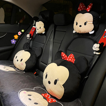  Car headrest neck pillow Cute cartoon car seat pillow Car waistrest seat backrest set pair
