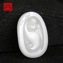 Chenghe Jewelry Xinjiang Hetian Jade Buddha Pendant Sheep Jade Texture Wen Runfu in the eyes of men and women with the same pendant