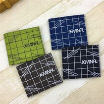 Personality tide thin wallet mens Korean version of the tide brand ultra-thin canvas short cloth wallet boys simple students trend fashion