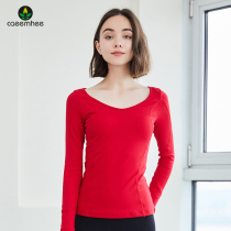 Kayi Autumn and Winter Yoga Womens Blouse Womens Wear Chest Pad Slim Fitness Running Quick Dry Yoga Long Sleeve K03109