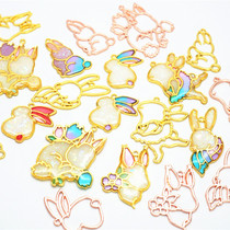 miss small morning diy crystal drop glue uv resin rubber rabbit border ballet Rabbit scarf rabbit gold