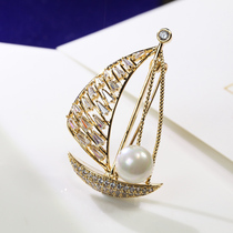 Smooth sailing brooch mens and womens suit pin fashion Korean Chao flash coat accessories jacket corsage high-end women