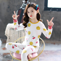 Girls underwear set Spring and Autumn cotton pajamas Home clothes Thin base summer air conditioning clothes Loose childrens clothing