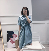 2021 Spring Summers new Korean version of Floating Comfort Laces Minus shirts Lions dress Skirt Belly slim Jane about 100 hitchhiking