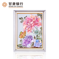  Gansu Bank Gansu Bank 999 full gold and silver ornaments Lucky Kingdee * Rich flower living room entrance mural