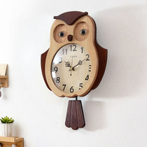 Owl wall clock Living room cute creative fashion clock Childrens room wall hanging cartoon hanging watch Home bedroom clock