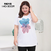 Q large size short sleeve female fat mm medium long T-shirt plus fat large belly cover loose top 200 Jin womens T-shirt