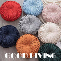 Nordic small pumpkin pillow light luxury velvet pillow living room sofa wheel round futon bay window cushion tatami