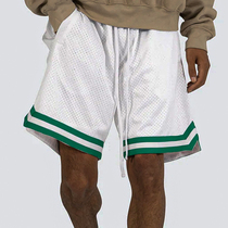 2022ins Sports Tide Card Fitness Shorts Mens Roll Iron Training Mesh 100 Hitch High Street American Basketball 50% Pants