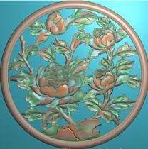 Grayscale figure carved figure jdp relief figure transparent carved hollow round peony clip flower grid middle