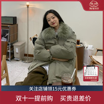 Bosidengs new down jacket womens mid-length loose thin and thick to overcome winter B10145504