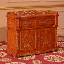 Kubit Antique Solid Wood Wine Cabinet Carved Sideboard Two Doors With Drawer Locker Gold-painted Wine Cabinet Rubber Wood