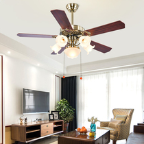 2021 New retro living room fan lamp American home bedroom dining room 52 inch integrated silent ceiling fan lamp