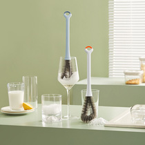 Cup brush long handle wash cup brush home daily soft wool bottle brush silicone cup brush nipple brush
