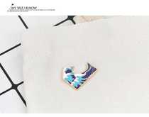 Wave Antarctic iceberg badge Enamel color Japanese drip oil small pin Marine life diving badge