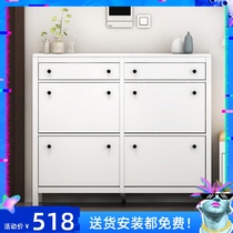 Nordic style shoe cabinet Simple modern household ultra-thin dump entrance storage cabinet Narrow shoe cabinet Household door foyer cabinet